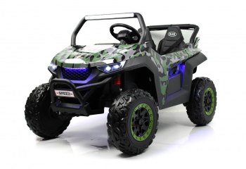 Детский электромобиль RiverToys T777TT 4WD — (зеленый камуфляж)