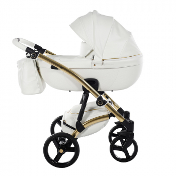 Коляска 2 в 1 Tako Laret Premium GT — TLPGT-06 (кожа белая/короб белый/рама золото)