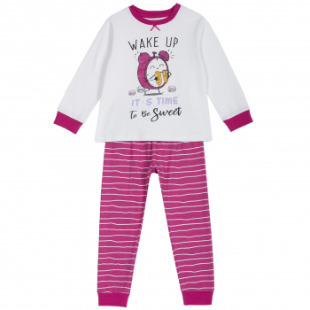 Пижама Chicco, принт Wake Up, длинный рукав, для девочек
