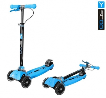 Самокат Y-SCOO MAXI CITY RT Simple Gagarin трансформер с ручным тормозом — blue