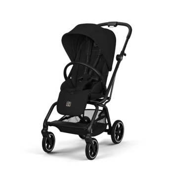 Прогулочная коляска Cybex Eezy S Twist + 2 NEW — (BLK Magic Black с дождевиком и бампером)