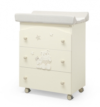 Пеленальный комод с ванночкой Erbesi Nuvola — Ivory (слоновая кость)