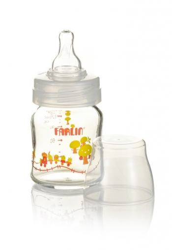 Стеклянная бутылочка для кормления с широким горлышком Farlin — 120 мл