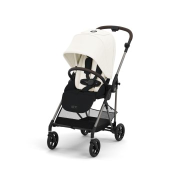 Прогулочная коляска Cybex Melio Carbon — Canvas White с дождевиком