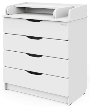 Детский пеленальный комод Pituso Wood 804 — (Белый Аляска)