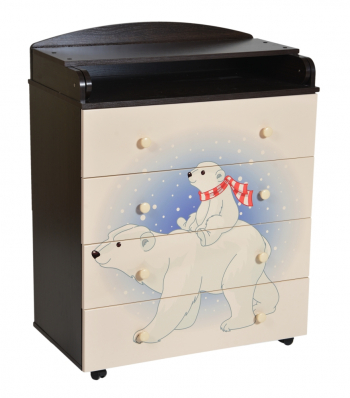 Пеленальный комод КЕДР Fantasia Umka — Венге/Слоновая кость