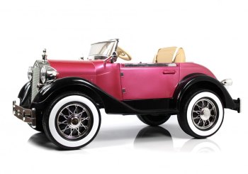 Детский электромобиль RiverToys X005XX — (черно-розовый)