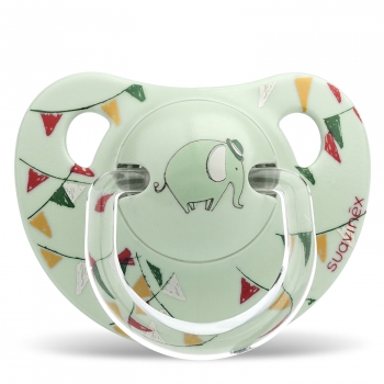 Пустышка Suavinex от 6+ мес — зел.слон