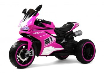 Детский электромотоцикл RiverToys C005MC — (розовый)