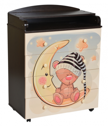 Пеленальный комод КЕДР Fantasia Moon — Венге/Слоновая кость