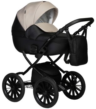 Коляска 2 в 1 Indigo MIO ECO Plus 14 — (04 (черная кожа+св.бежевая кожа))