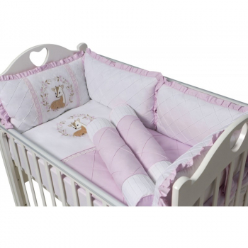 Бортики в кроватку Ma Licorne Bambi — Rose (розовый)