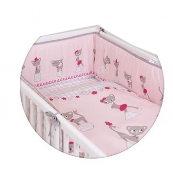 Постельное бельё Ceba Baby с принтом 3 предмета — Cats Pink Lux