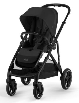 Прогулочная коляска Cybex Gazelle S BLK — Moon Black с корзиной и дождевиком