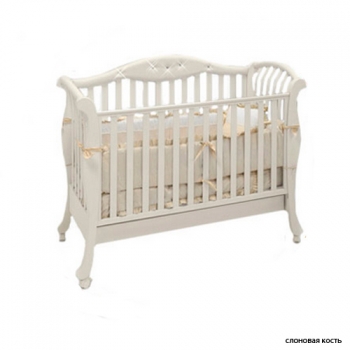 Детская кроватка Bambolina Divina Glamour Cristallo 125x65 — слоновая кость