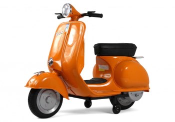 Детский электроскутер RiverToys VESPA M888MM — (оранжевый)