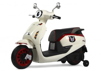 Детский электромотоцикл RiverToys Z555ZZ — (бежевый)