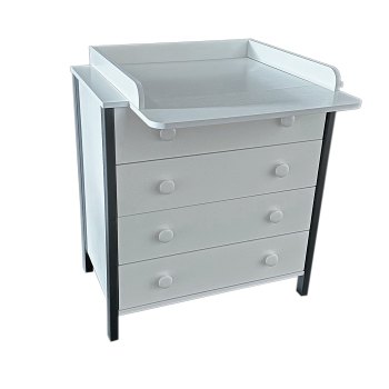 Пеленальный комод АНТЕЛ Solnyshko — (белый-серый)