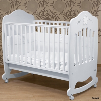 Детская кроватка Bambolina Star 125x65 — белый