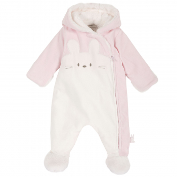 Комбинезон Chicco принт Зайка, для девочек, цвет розовый