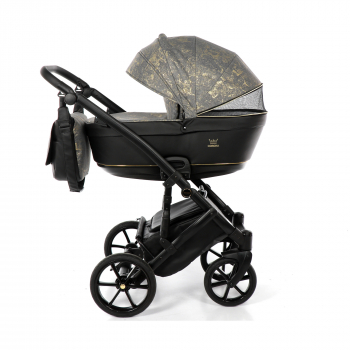 Коляска 2 в 1 TAKO CORONA — TC-02 черный/узор золото