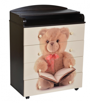 Пеленальный комод КЕДР Victoria 804 МДФ Teddy — Венге/Слоновая кость