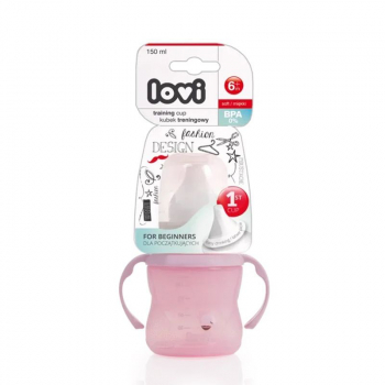 Поильник обучающий Lovi Retro арт. 35/300, 6м+, 150 мл, — розовый