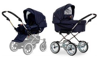 Коляска 2 в 1 Emmaljunga Edge Duo Combi Lounge (шасси Classic Chrome) — Navy