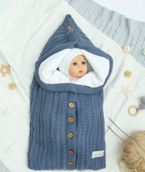 Конверт на выписку AmaroBaby Pure Love Snap вязаный утепленный 75 см