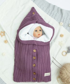 Конверт на выписку AmaroBaby Pure Love Snap вязаный утепленный 75 см