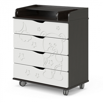 Пеленальный комод Pituso Мишутка Орион 804 ПВХ — Венге/Белый