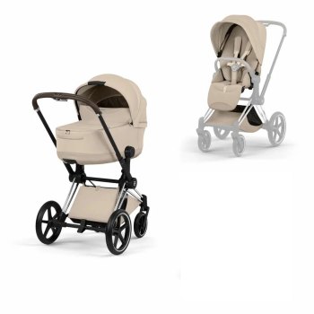 Коляска 2 в 1 Cybex Priam V Chrome Brown Style Collection — (Cozy Beige)