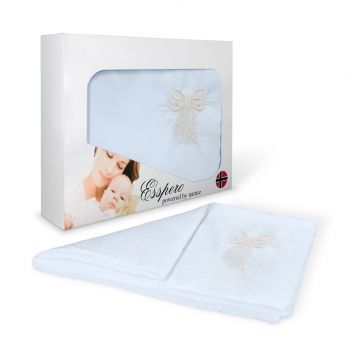 Комплект постельного белья в коляску Esspero Lui 5 предметов — Бант Голубой