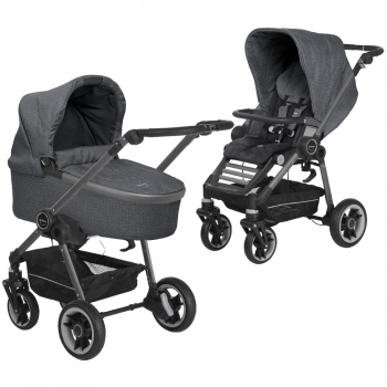 Коляска 2 в 1 Teutonia Bliss (шасси Graphite) — 6140-6140-6105 Marble-Gris Bleu