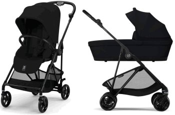 Коляска 2 в 1 Cybex Melio — (Carbon Magic Black с дождевиком)