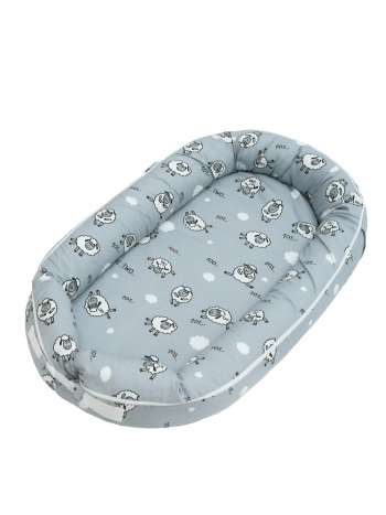 Подушка-позиционер для сна AmaroBaby Soft Care, кокон-гнездышко — 101 Барашек