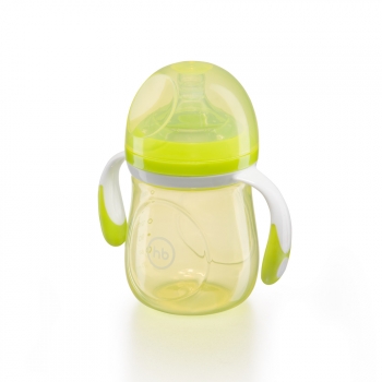 Бутылочка с ручками и антиколиковой соской Happy Baby (180 мл.) — Lime