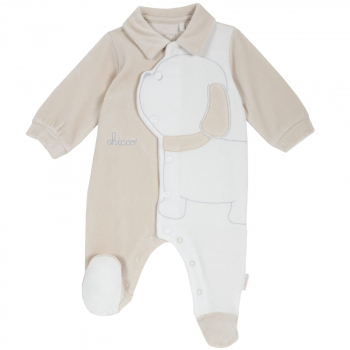 Комбинезон Chicco принт Щенок, для мальчиков и девочек, цвет белый (ошибка)