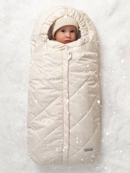 Конверт меховой AmaroBaby Heat 85 см — (молочный)
