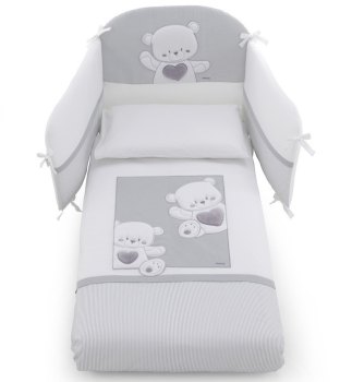 Комплект белья 5 предметов Italbaby Jolie — (белый/серый)