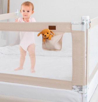 Барьер для кровати AmaroBaby Linear 140 см — (бежевый)