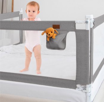 Барьер для кровати AmaroBaby Linear 200 см — (серый)