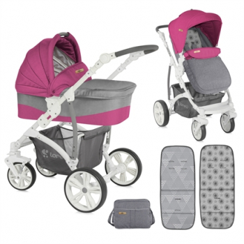 Коляска 2 в 1 LORELLI Arizona — Розово-серый / Rose&Grey Cities 1749