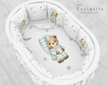 Комплект постельного белья Globex 17 предметов — Мишка Звездочет бирюзовый