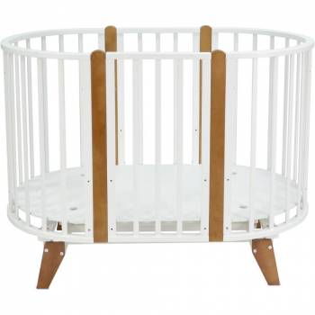 Кроватка-трансформер 7 в 1 Sweet Baby San Martino с маятником — Белый/Натуральный