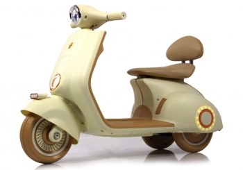 Детский электроскутер RiverToys K777PX-A — (бежевый)