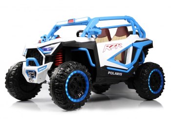 Детский электромобиль RiverToys E001EE — (бело-синий)