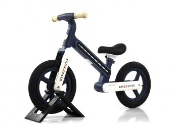Детский беговел RiverToys HB-002 — (сине-белый)