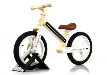 Детский беговел RiverToys HB-003 — (сине-белый)