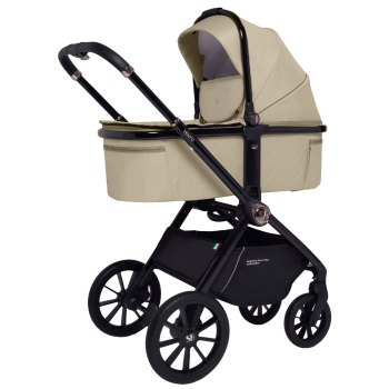 Детская коляска Sweet Baby Vento Black 3 в 1 — Beige